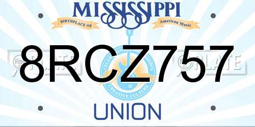 8RCZ757 Mississippi License Plate