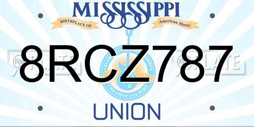 8RCZ787 Mississippi License Plate