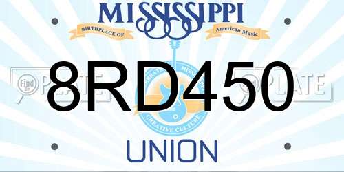 8RD450 Mississippi License Plate