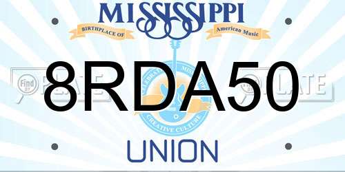 8RDA50 Mississippi License Plate