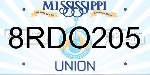 8RDO205 Mississippi License Plate