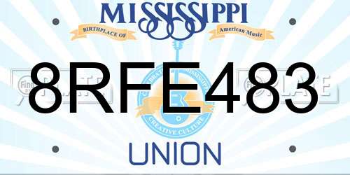 8RFE483 Mississippi License Plate