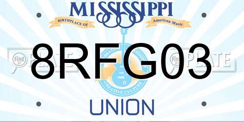 8RFG03 Mississippi License Plate