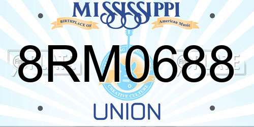 8RM0688 Mississippi License Plate