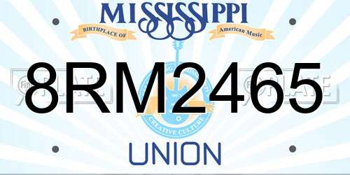 8RM2465 Mississippi License Plate