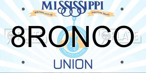 8RONCO Mississippi License Plate