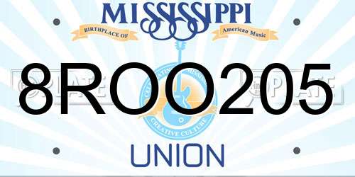 8ROO205 Mississippi License Plate