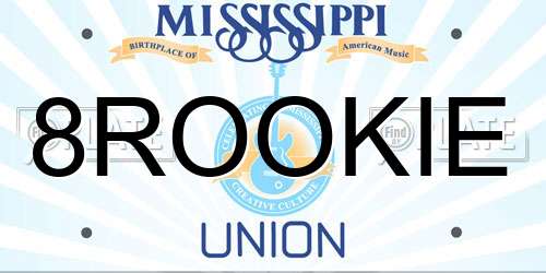 8ROOKIE Mississippi License Plate