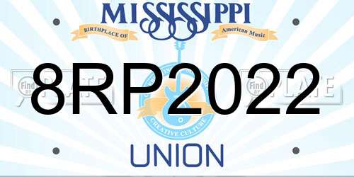 8RP2022 Mississippi License Plate