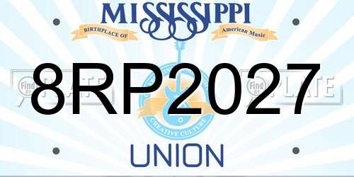 8RP2027 Mississippi License Plate