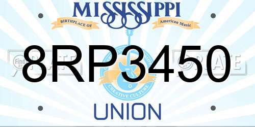 8RP3450 Mississippi License Plate