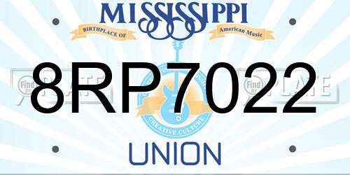 8RP7022 Mississippi License Plate