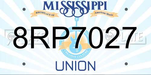 8RP7027 Mississippi License Plate