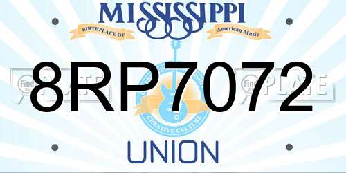 8RP7072 Mississippi License Plate