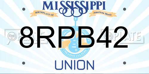 8RPB42 Mississippi License Plate