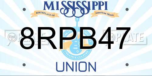8RPB47 Mississippi License Plate