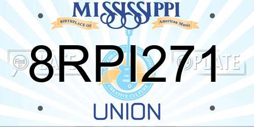 8RPI271 Mississippi License Plate