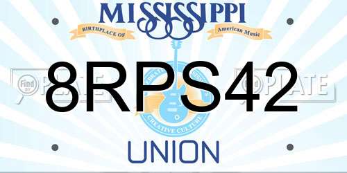 8RPS42 Mississippi License Plate