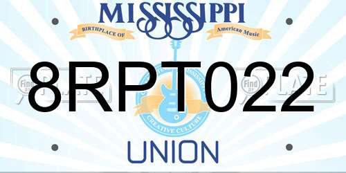 8RPT022 Mississippi License Plate