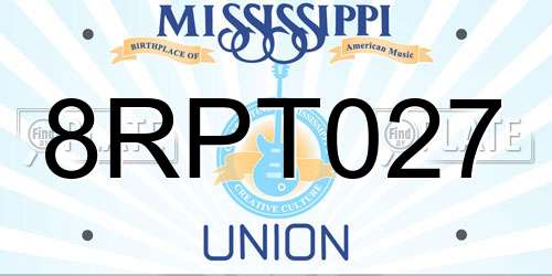 8RPT027 Mississippi License Plate