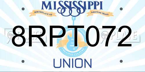 8RPT072 Mississippi License Plate