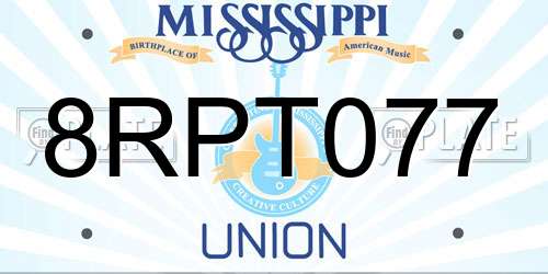 8RPT077 Mississippi License Plate
