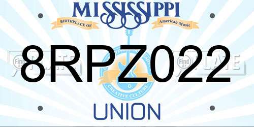 8RPZ022 Mississippi License Plate