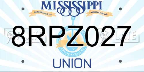 8RPZ027 Mississippi License Plate