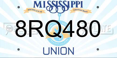 8RQ480 Mississippi License Plate