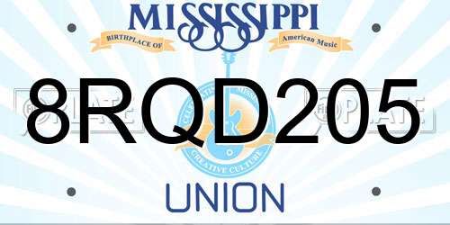 8RQD205 Mississippi License Plate