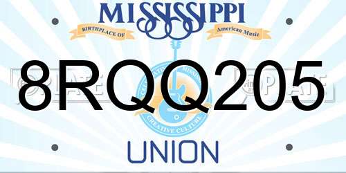 8RQQ205 Mississippi License Plate