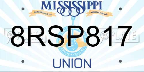 8RSP817 Mississippi License Plate