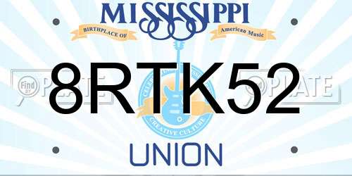 8RTK52 Mississippi License Plate