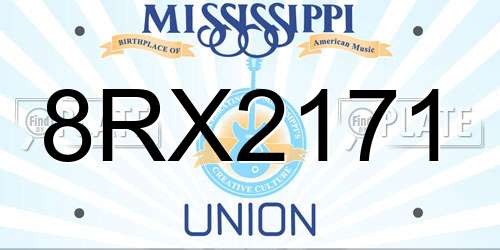 8RX2171 Mississippi License Plate