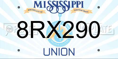 8RX290 Mississippi License Plate