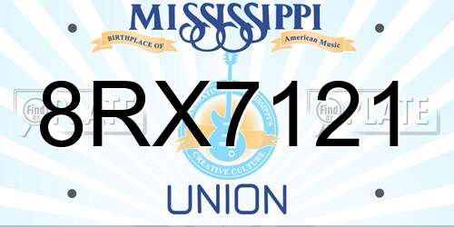 8RX7121 Mississippi License Plate