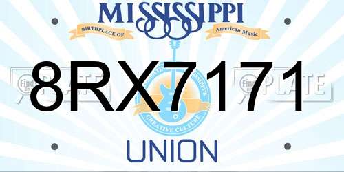 8RX7171 Mississippi License Plate