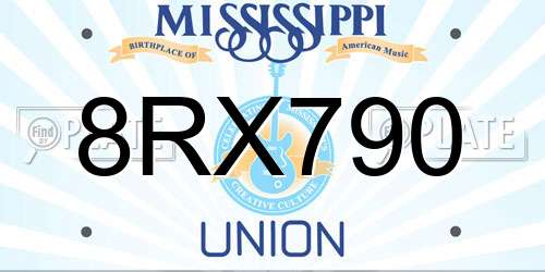 8RX790 Mississippi License Plate