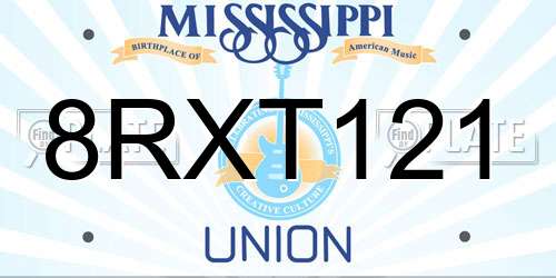 8RXT121 Mississippi License Plate
