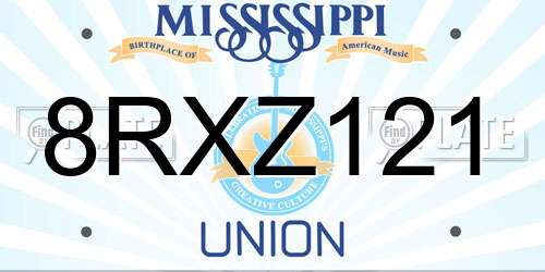 8RXZ121 Mississippi License Plate