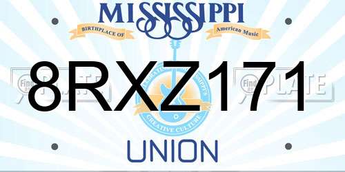 8RXZ171 Mississippi License Plate