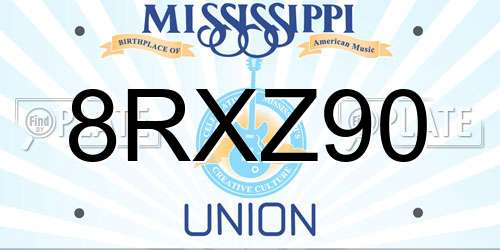 8RXZ90 Mississippi License Plate