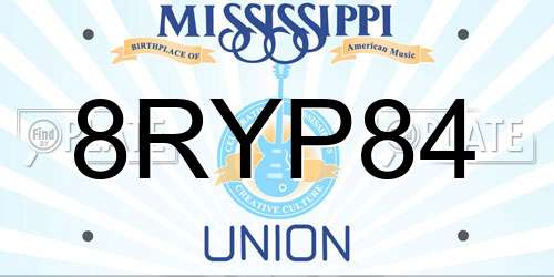 8RYP84 Mississippi License Plate