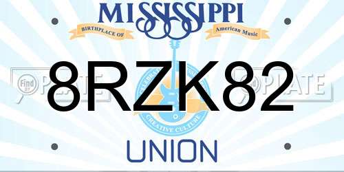 8RZK82 Mississippi License Plate