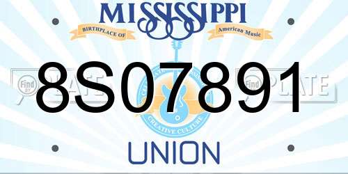 8S07891 Mississippi License Plate