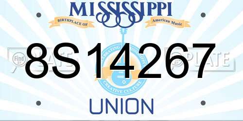 8S14267 Mississippi License Plate