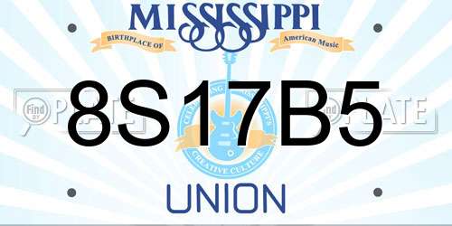 8S17B5 Mississippi License Plate