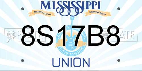 8S17B8 Mississippi License Plate