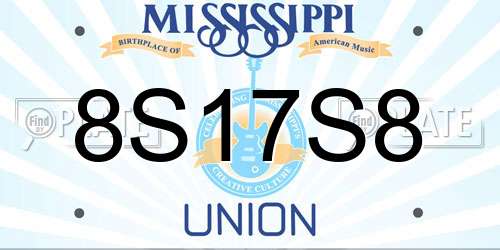 8S17S8 Mississippi License Plate