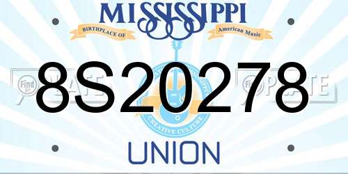 8S20278 Mississippi License Plate